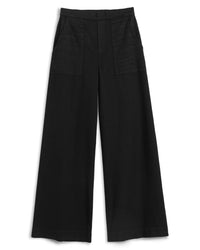Frank & Eileen Madeline Patch Pocket Pull-On Pant in Black Distressed Famous Denim 4 - Bliss Boutiques