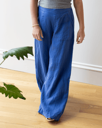 Frank & Eileen Madeline Patch Pocket Pull On Pant in Cabo Blue 2 - Bliss Boutiques