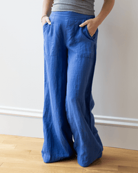 Frank & Eileen Madeline Patch Pocket Pull On Pant in Cabo Blue 1 - Bliss Boutiques