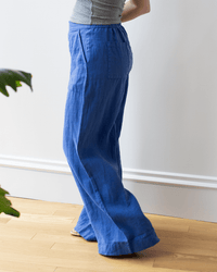 Frank & Eileen Madeline Patch Pocket Pull On Pant in Cabo Blue 3 - Bliss Boutiques