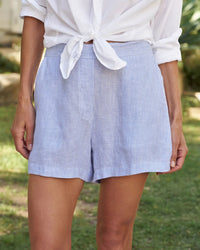 Frank & Eileen Mae Pull On Short in Thin Stripe 1 - Bliss Boutiques