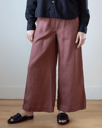 Frank & Eileen Clothing Maisie Pant in Mauve Linen