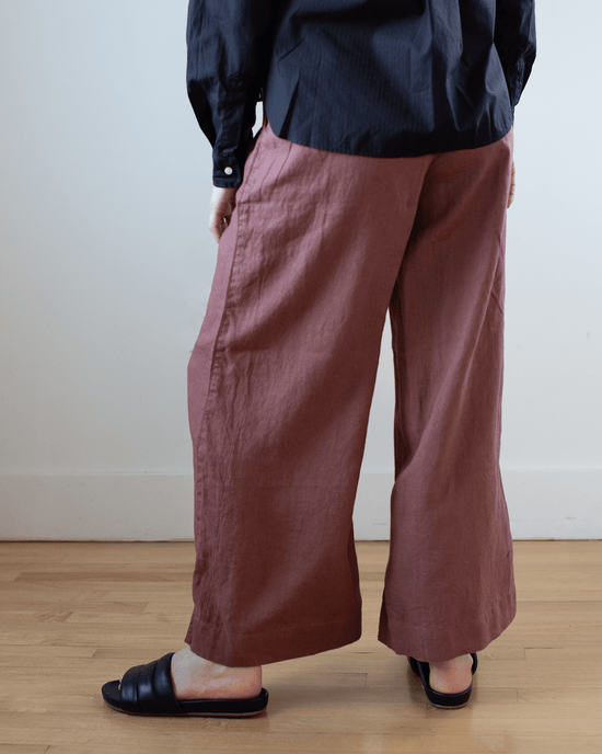 Frank & Eileen Clothing Maisie Pant in Mauve Linen