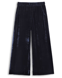 Frank & Eileen Maisie Pull on Crop Wide Leg - Velvet in Navy 4 - Bliss Boutiques