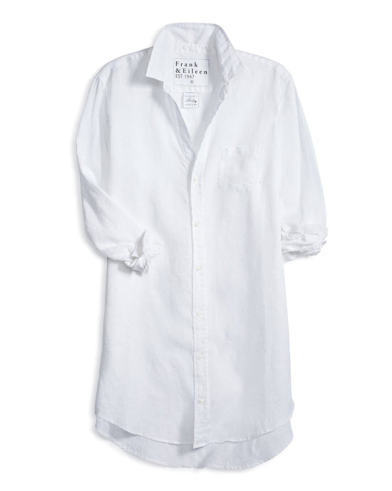 Frank & Eileen Mary Shirtdress in White Linen 