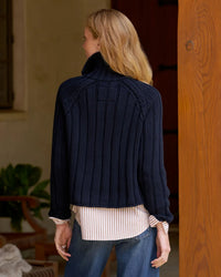 Frank & Eileen Mini Cotswolds Cable Cardigan in Marine 2 - Bliss Boutiques