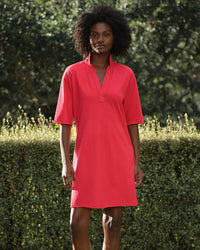 Frank & Eileen Mini Emma - SS Henley Dress in Cherry 1 - Bliss Boutiques
