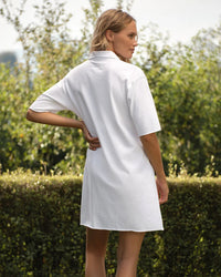 Frank & Eileen Mini Emma - SS Henley Dress in White 3 - Bliss Boutiques