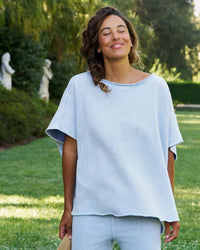 Frank & Eileen Olive Capelet in Mineral Blue 