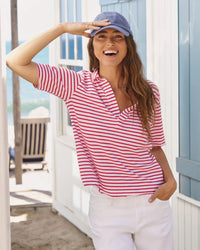 Frank & Eileen Patty - Popover SS Henley in Sailor Stripe 1 - Bliss Boutiques