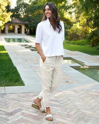 Frank & Eileen Patty S/S Popover Henley in White 
