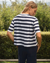 Frank & Eileen Perry - SS Crew Tee in Nautical Stripe 3 - Bliss Boutiques