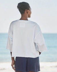 Frank & Eileen Presley - Oversized SS Crop Tee in White 2 - Bliss Boutiques