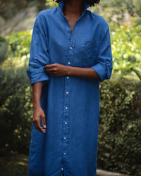 Frank & Eileen Rory Maxi Shirtdress in Cabo Blue 2 - Bliss Boutiques