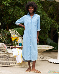 Frank & Eileen Rory Maxi Shirtdress in Classic Blue Wash 