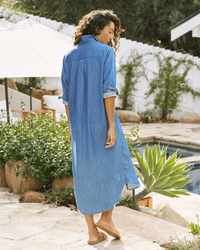 Frank & Eileen Rory Maxi Shirtdress in Vintage Stonewashed Indigo 