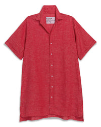 Frank & Eileen Rosemary Shirtdress in Red Linen 1 - Bliss Boutiques