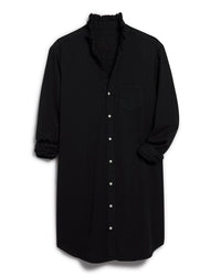 Frank & Eileen Ruffle Mary Classic Shirtdress in Black Distressed Famous Denim 