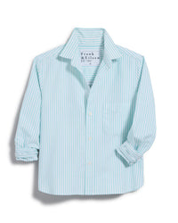 Frank & Eileen Silvio Untuckable Button Up in Sea Foam Stripe 