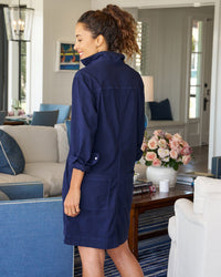 Frank & Eileen Southern Ireland L/S Playsuit Dress in Navy 