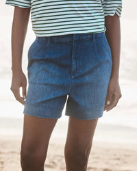Frank & Eileen Waterford Walking Short in 1984 Washed Blue 1 - Bliss Boutiques