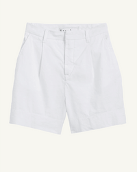 Frank & Eileen Clothing Waterford Walking Short in White Performance Linen