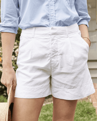 Frank & Eileen Clothing Waterford Walking Short in White Performance Linen