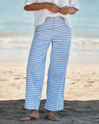 Frank & Eileen Wexford Trouser in Blue Check 1 - Bliss Boutiques