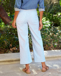 Frank & Eileen Wexford Trouser in Blue, White Stripe 