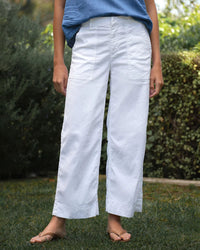 Frank & Eileen Wexford Utility Trouser in White 1 - Bliss Boutiques