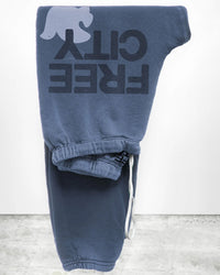 Free City Freecity Large Sweatpant in Blue Wash 1 - Bliss Boutiques
