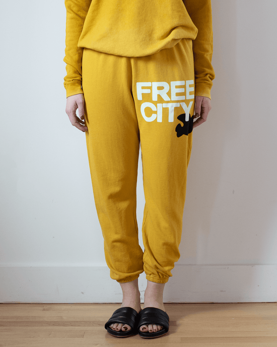 Free City Large Sweatpant in Yellow Plant 