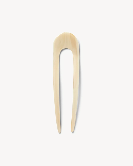 Machete French Hair Pin in Alabaster accessory on white background.