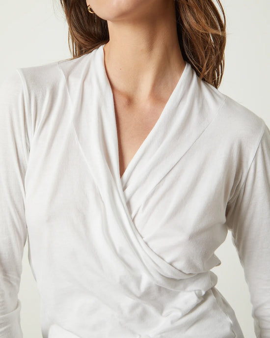 Meri Wrap Front Top in White