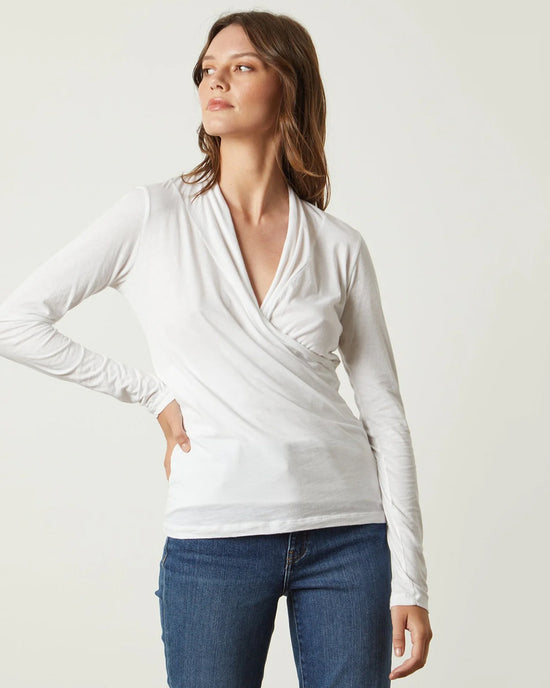 Meri Wrap Front Top in White