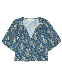 The Blythe Top in Indigo Bandana - Bliss Boutiques