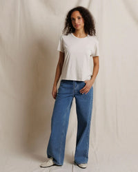 Harley - Cotton Short Sleeve Boxy Crew Tee in Whitecap Grey