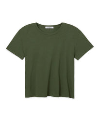 Harley Cotton S/S Boxy Crew Tee in Fern Green - Bliss Boutiques