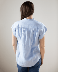 Hartford Casta Short Sleeve Popover in Light Blue 
