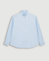 Hartford Chana Ruffle Collar Blouse in Light Blue 