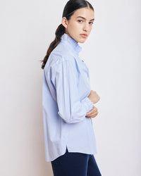 Hartford Chana Ruffle Collar Blouse in Light Blue 