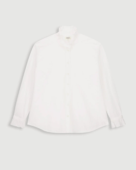 Hartford Chana Ruffle Collar Blouse in White 