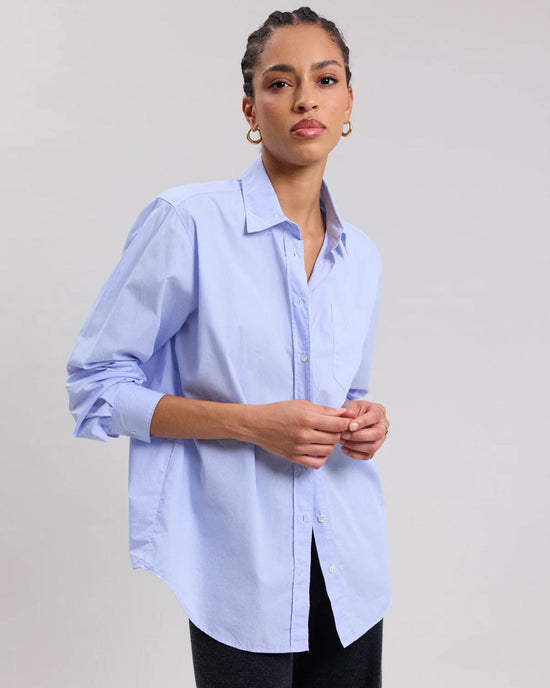 Hartford Clothing Cover Blouse in Blue & White
