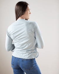 Hartford Taha No Collar Shirt in Aqua 