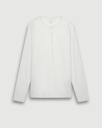 Hartford Taha No Collar Shirt in White 
