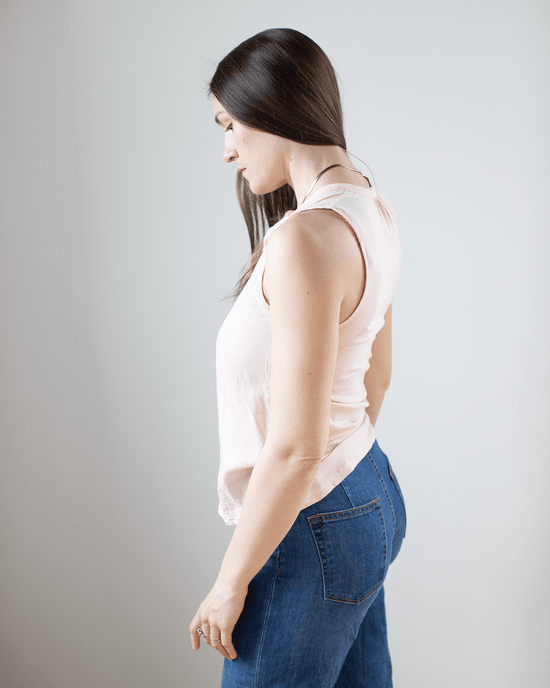 Hartford Tulette Henley Tank in Blush 