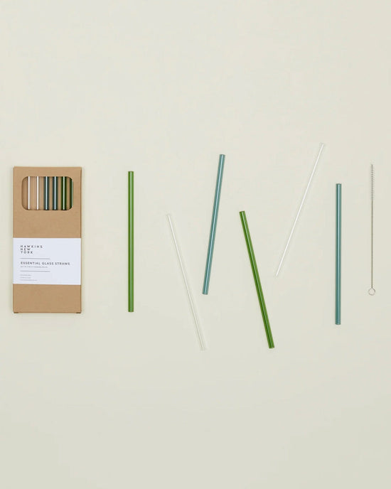 Hawkins New York Essential Glass Straws - Set of 6 in Cools 