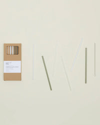 Hawkins New York Home Essential Glass Straws - Set of 6 in Neutral