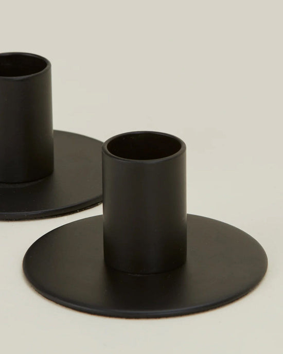 Hawkins New York Home Essential Metal Candle Holders - Set of 2 in Black