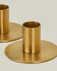 Hawkins New York Essential Metal Candle Holders - Set of 2 in Brass 